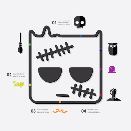 halloween infographicのイラスト素材