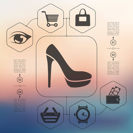 fashion infographic with unfocused backgroundのイラスト素材