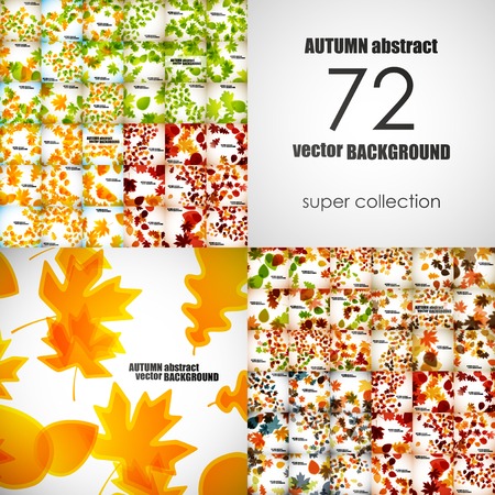 set of autumn backgroundsのイラスト素材