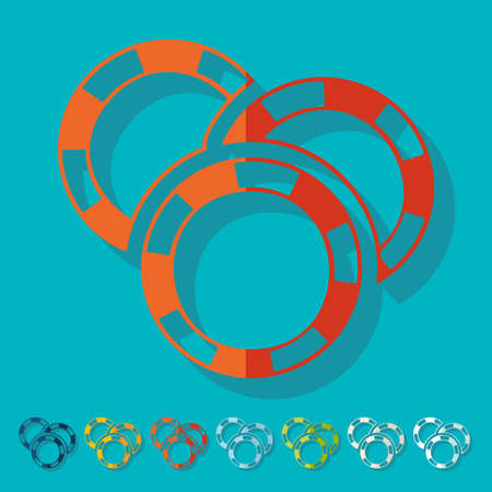 Flat design: casino chipsのイラスト素材