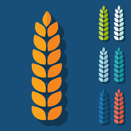 Flat design: ears of wheatのイラスト素材