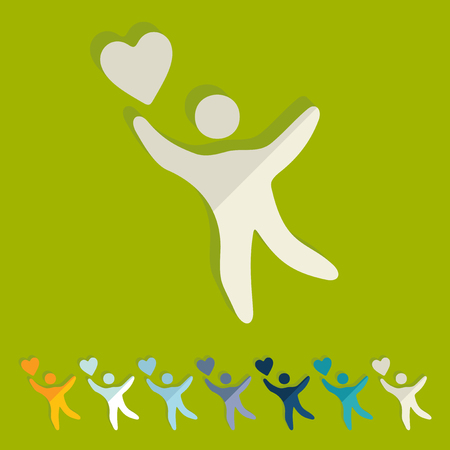 Flat design: happiness peopleのイラスト素材