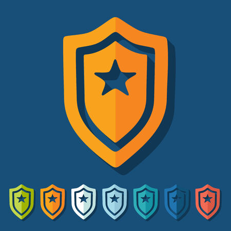 Flat design: police badgeのイラスト素材