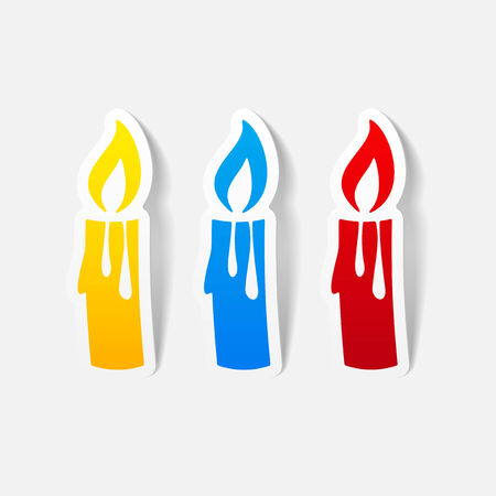 realistic design element: christmas candleのイラスト素材