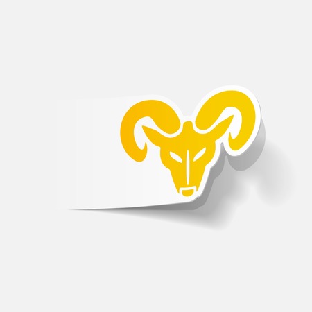 realistic design element: head of the ramのイラスト素材