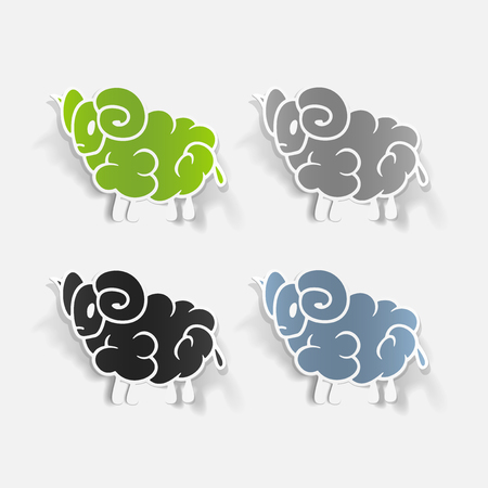 realistic design element: sheepのイラスト素材