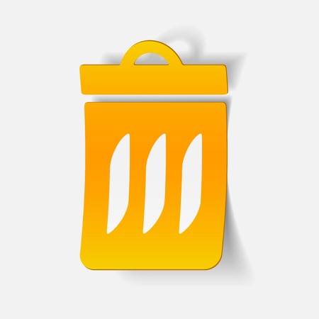 realistic design element: trash canのイラスト素材