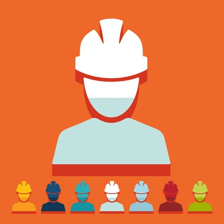 Flat design: builderのイラスト素材