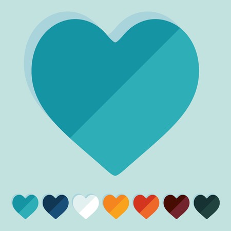Flat design: heartのイラスト素材