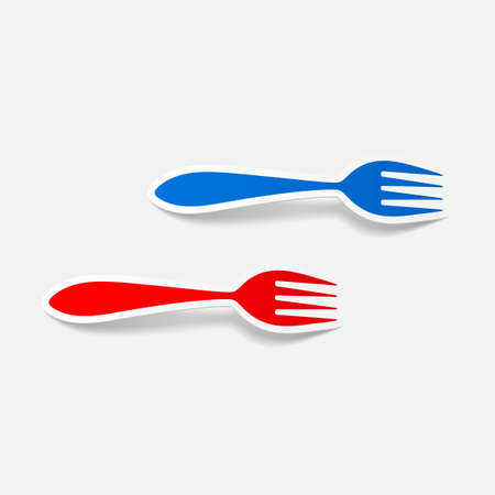 realistic design element: forkのイラスト素材