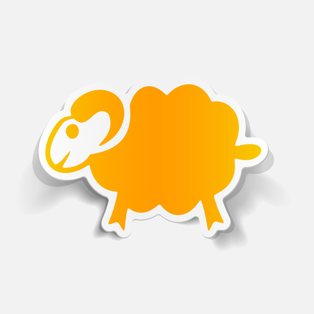 realistic design element: sheepのイラスト素材