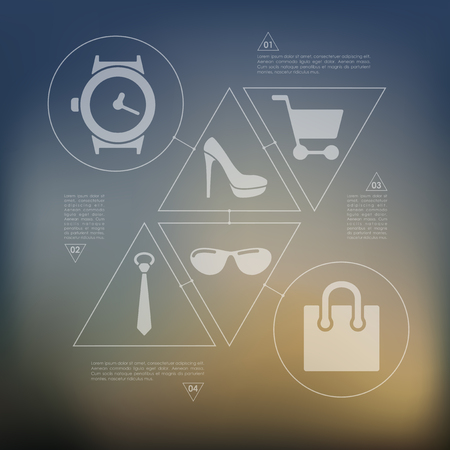 fashion infographic with unfocused backgroundのイラスト素材
