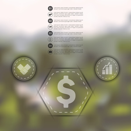 business infographic with unfocused backgroundのイラスト素材