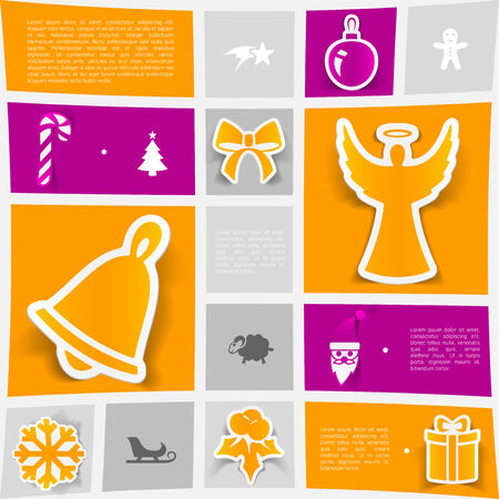 Christmas sticker infographicのイラスト素材