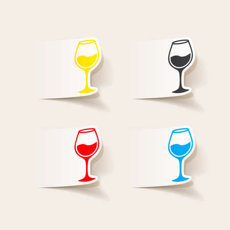 realistic design element: wineglassのイラスト素材