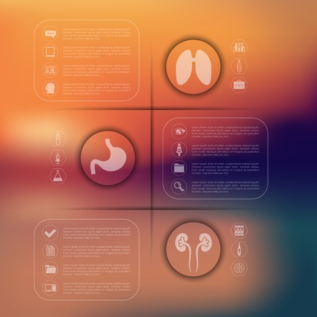 medical infographic with unfocused backgroundのイラスト素材