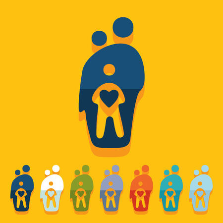 Flat design: familyのイラスト素材