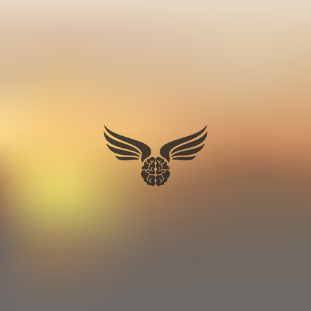 brain icon on blurred backgroundのイラスト素材