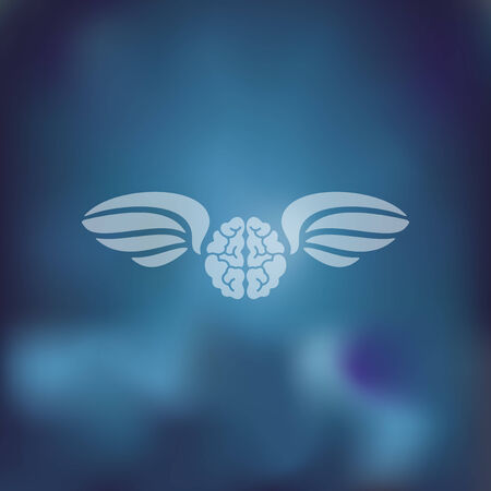 brain icon on blurred backgroundのイラスト素材