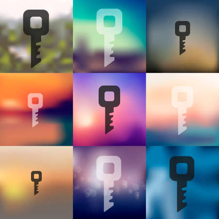 key icon on blurred backgroundのイラスト素材