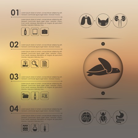 veterinary infographic with unfocused backgroundのイラスト素材