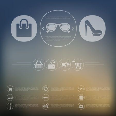 fashion infographic with unfocused backgroundのイラスト素材