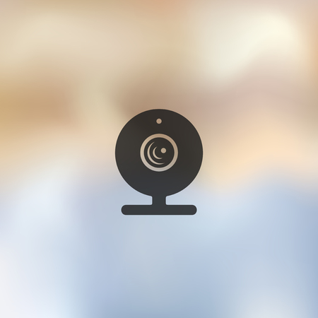 webcam icon on blurred backgroundのイラスト素材