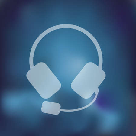 headphones icon on blurred backgroundのイラスト素材