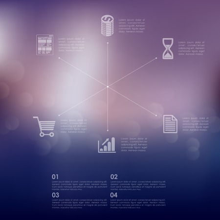 business infographic with unfocused backgroundのイラスト素材