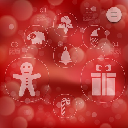 Christmas infographic with unfocused backgroundのイラスト素材