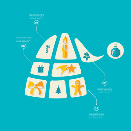 Christmas flat infographicのイラスト素材