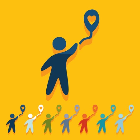 Flat design: happiness peopleのイラスト素材