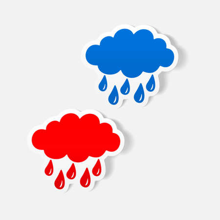 realistic design element: cloud, rainのイラスト素材
