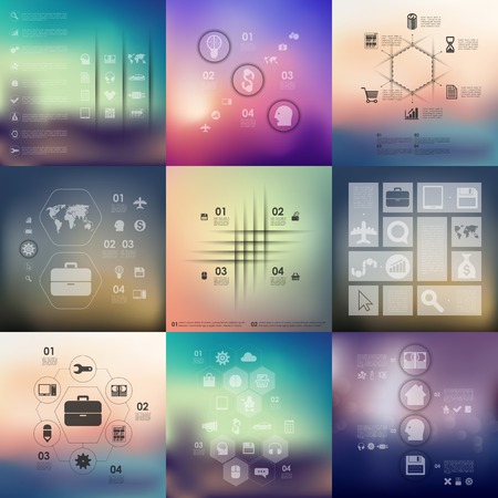business infographic with unfocused backgroundのイラスト素材