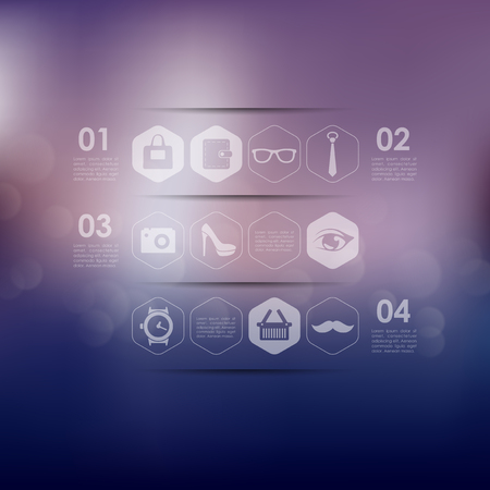fashion infographic with unfocused backgroundのイラスト素材