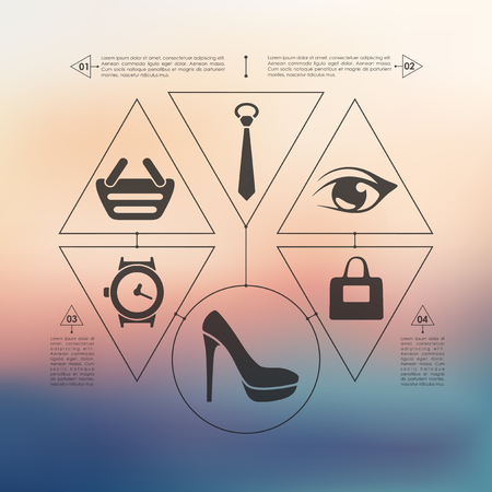fashion infographic with unfocused backgroundのイラスト素材