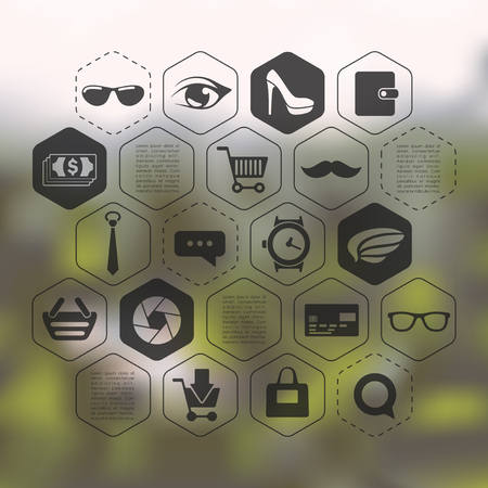 fashion infographic with unfocused backgroundのイラスト素材