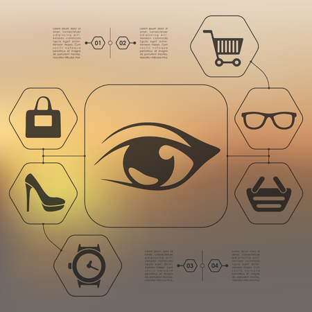 fashion infographic with unfocused backgroundのイラスト素材