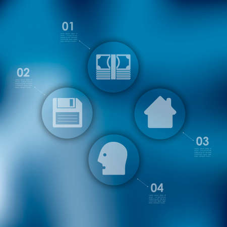 business infographic with unfocused backgroundのイラスト素材