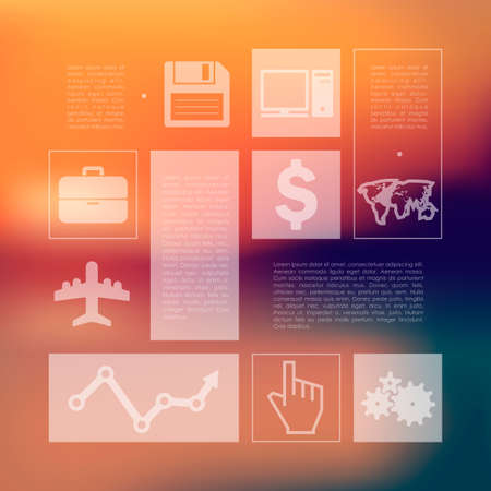 business infographic with unfocused backgroundのイラスト素材