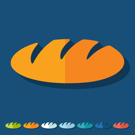 Flat design: breadのイラスト素材