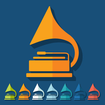 Flat design: gramophoneのイラスト素材