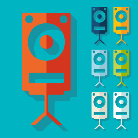 Flat design: large audio speakerのイラスト素材