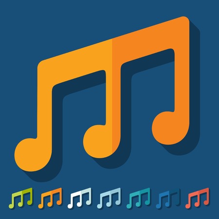 Flat design: musical noteのイラスト素材