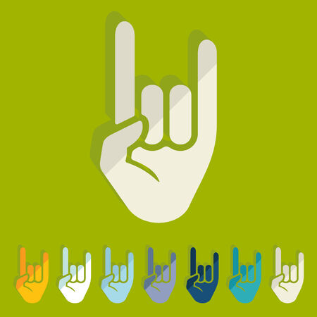 Flat design: rock hand gestureのイラスト素材