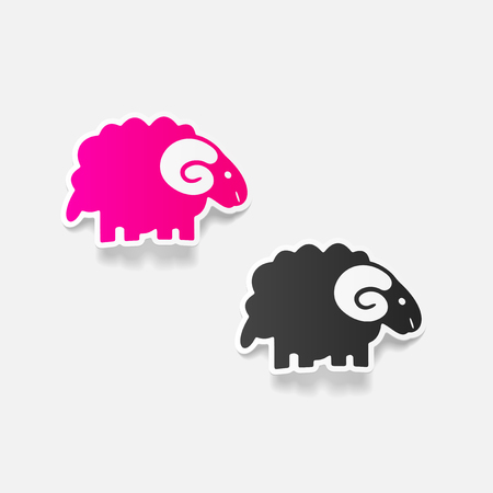 realistic design element: sheepのイラスト素材