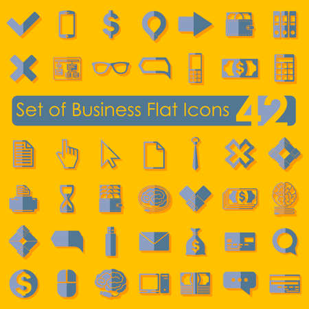 Set of business flat iconsのイラスト素材