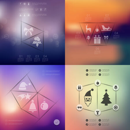 Christmas infographic with unfocused backgroundのイラスト素材