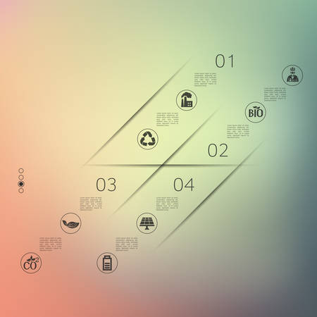 ecology infographic with unfocused backgroundのイラスト素材