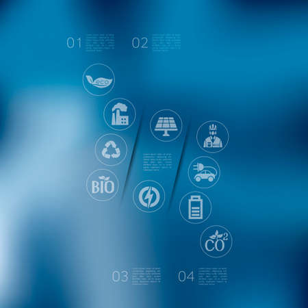 ecology infographic with unfocused backgroundのイラスト素材
